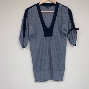 Banana Republic Navy White Striped Tunic Top Women’s Small Cozy Oversized Shirt